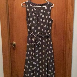 Gray and white polkadot dress